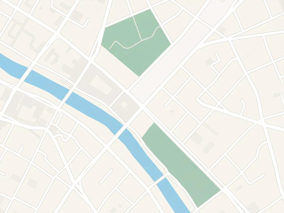 Vereinfachter Stadtplanausschnitt der Umgebung des Büros